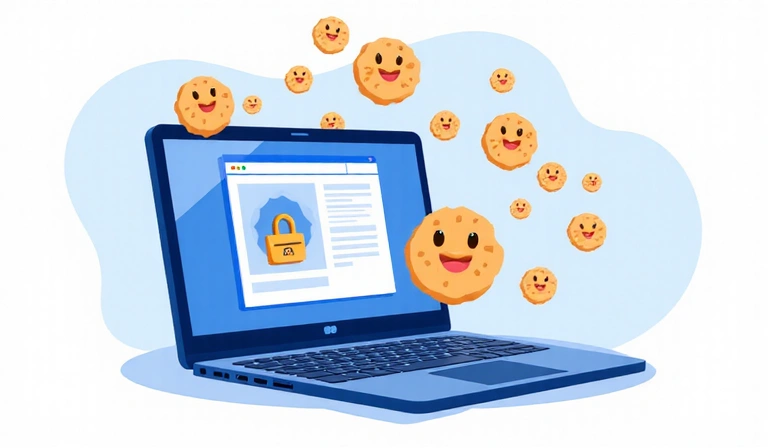 Illustration de cookies sur un site web