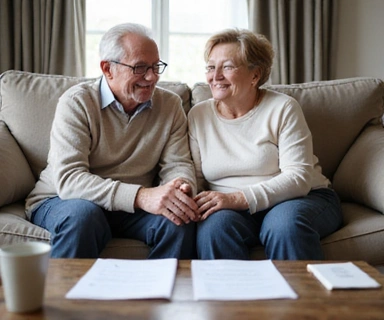 Senior couple praising HomeSure Counsel